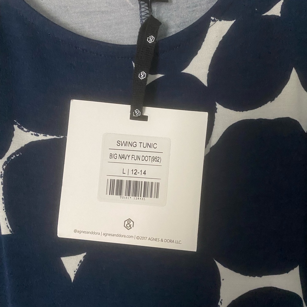 Agnes & Dora Navy and White Dot Swing Dress - Picture 3 of 7